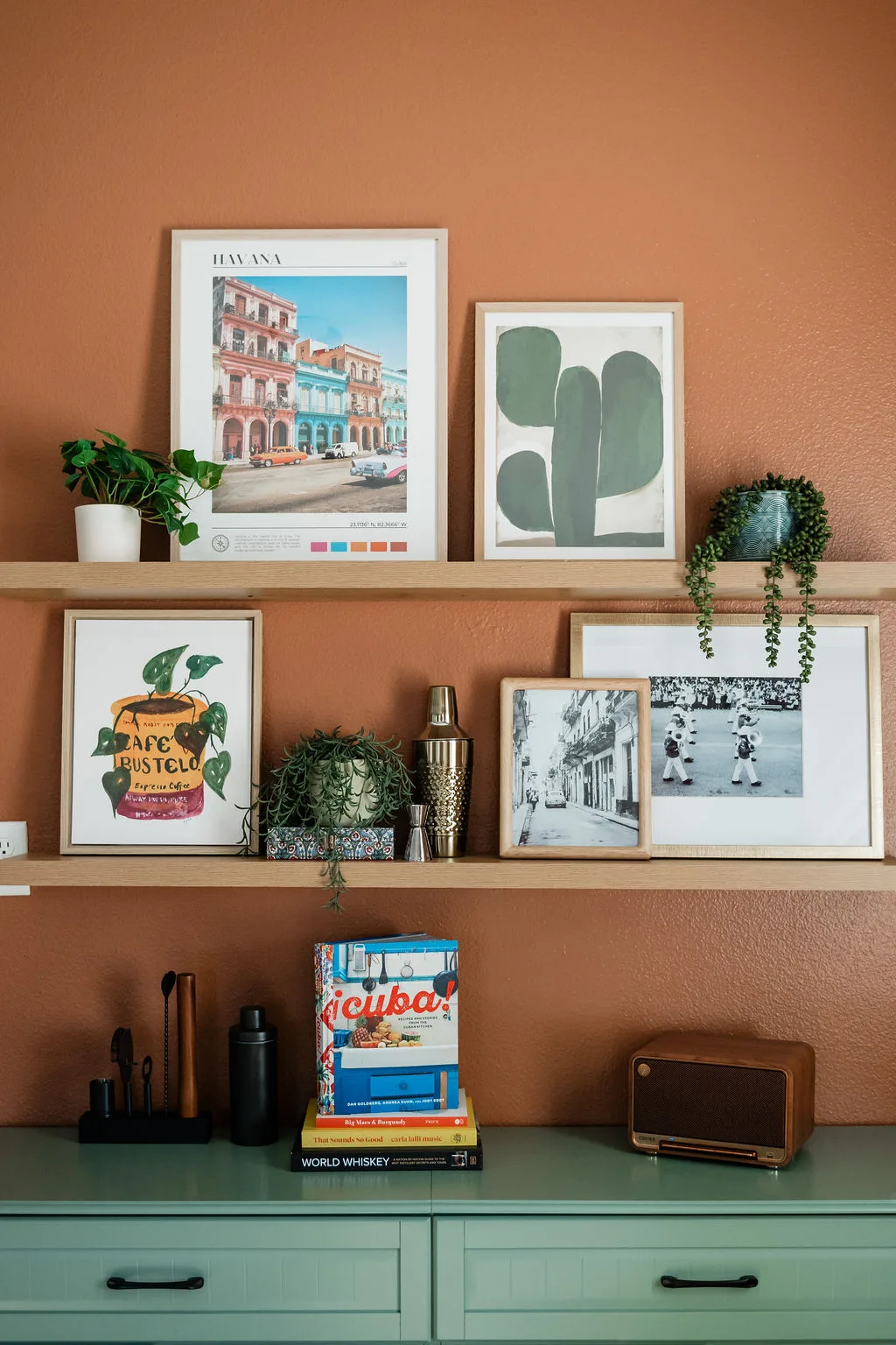 Terra Luz vacation rental entryway in Indio California with terracotta tones and arched opening to living room