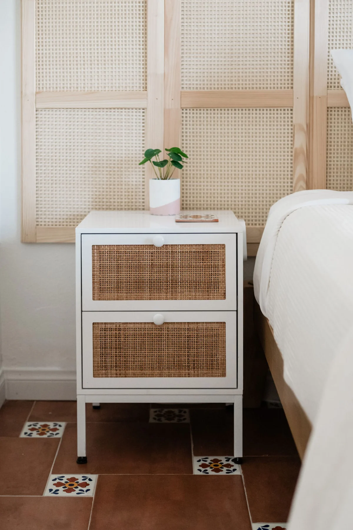 Terra Luz third bedroom detail with desert gold palette and natural textures